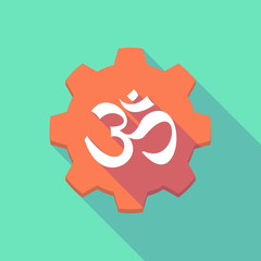 Long shadow gear icob with an om sign