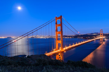 Golden gate bridge at night , San Francisco