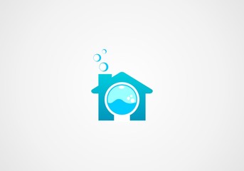 laundry logo, dry clean, house wash, icon template