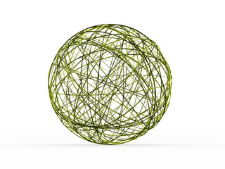 Green abstract lines background rendered