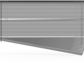 Silver blinds rendered on white