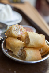 crispy meat crab spring rolls