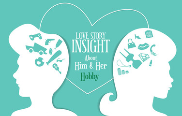 Love story insight about men and women thinking between them

