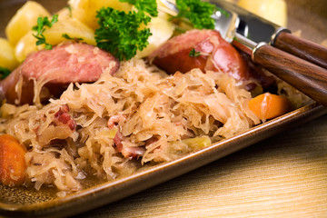 Kielbasa Sausage, Sauerkraut & Potatoes 