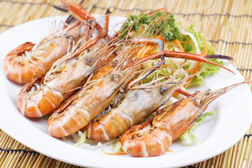 Group of grilled shrimps