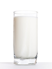 glass milk on a table