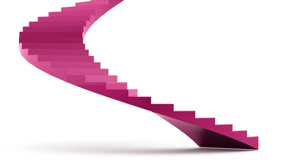 Obraz premium Pink spiral stairs concept rendered