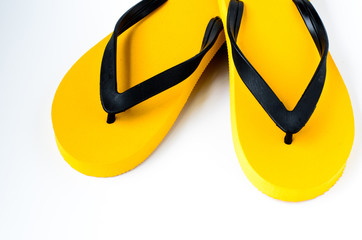 A pair of flip-flops on a white background