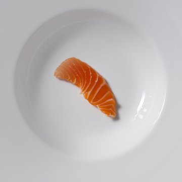 fresh sashimi saimon on wood background 