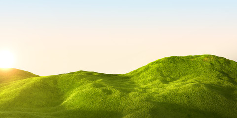 3d rendering of a green field