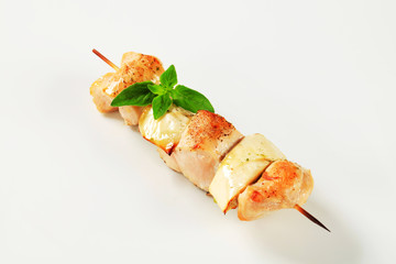 Chicken and aubergine skewer