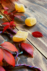 ginger marmalade on wooden boards