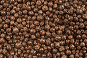 Small chocolate balls background