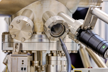 Detail of machinery in physics laboratory