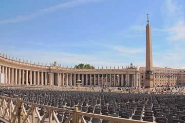Chairs for mass, Saint Peter's Square. Vatican, Rome, Italy