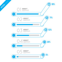 Modern business steps to success charts and graphs options banner. Vector illustration modern design template
