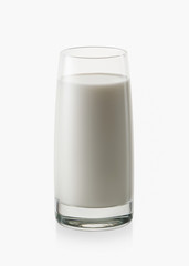 Milk. Glass of milk isolated on white background