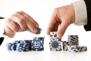 Naklejka premium Poker to the future of Greece