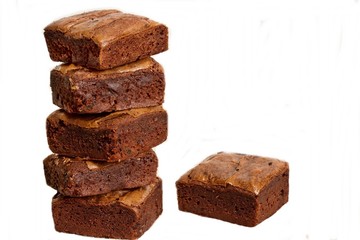 Brownie stack isolated on white