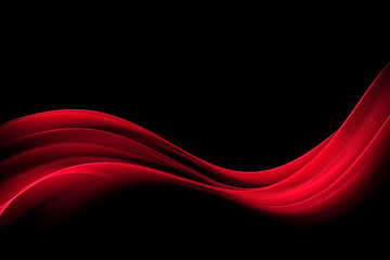 Red Waves Abstract - obrazy, fototapety, plakaty