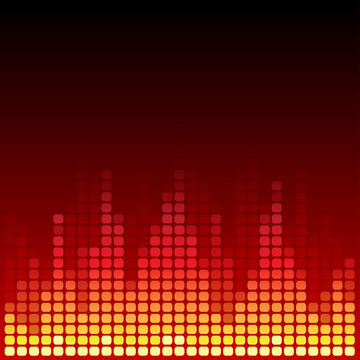 Red And Orange Digital Equalizer Vector Background