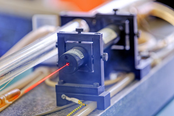 Red laser in laboratory