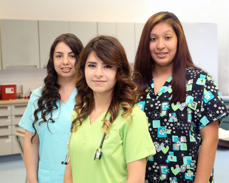 Young Attractive Hispanic Women Nursing Staff