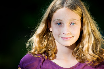 Fototapeta premium beautiful blue eyed teen girl outdoors in the summer