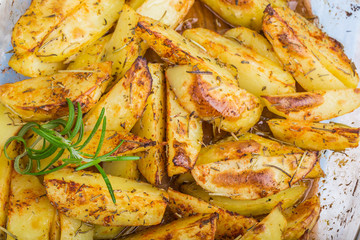 Baked potatoes with fresh herbs