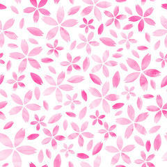 pink watercolor sakura pattern