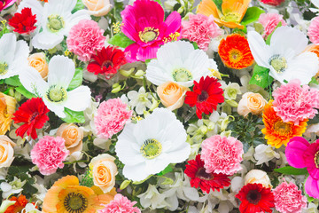 Fototapeta na wymiar Background of Beautiful flower wedding decoration
