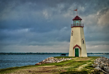 Fototapeta na wymiar Lake Hefner Lighthouse