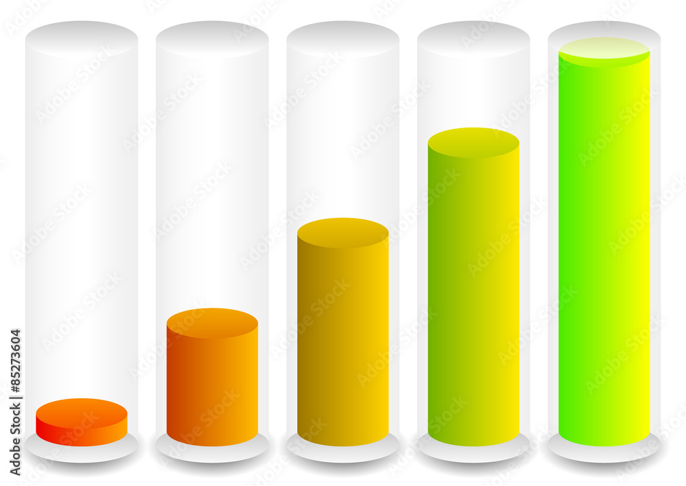 Poster Cylindrical graphics for levels, fullness concepts. Progress ind