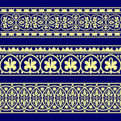 Set of three vector ornament borders