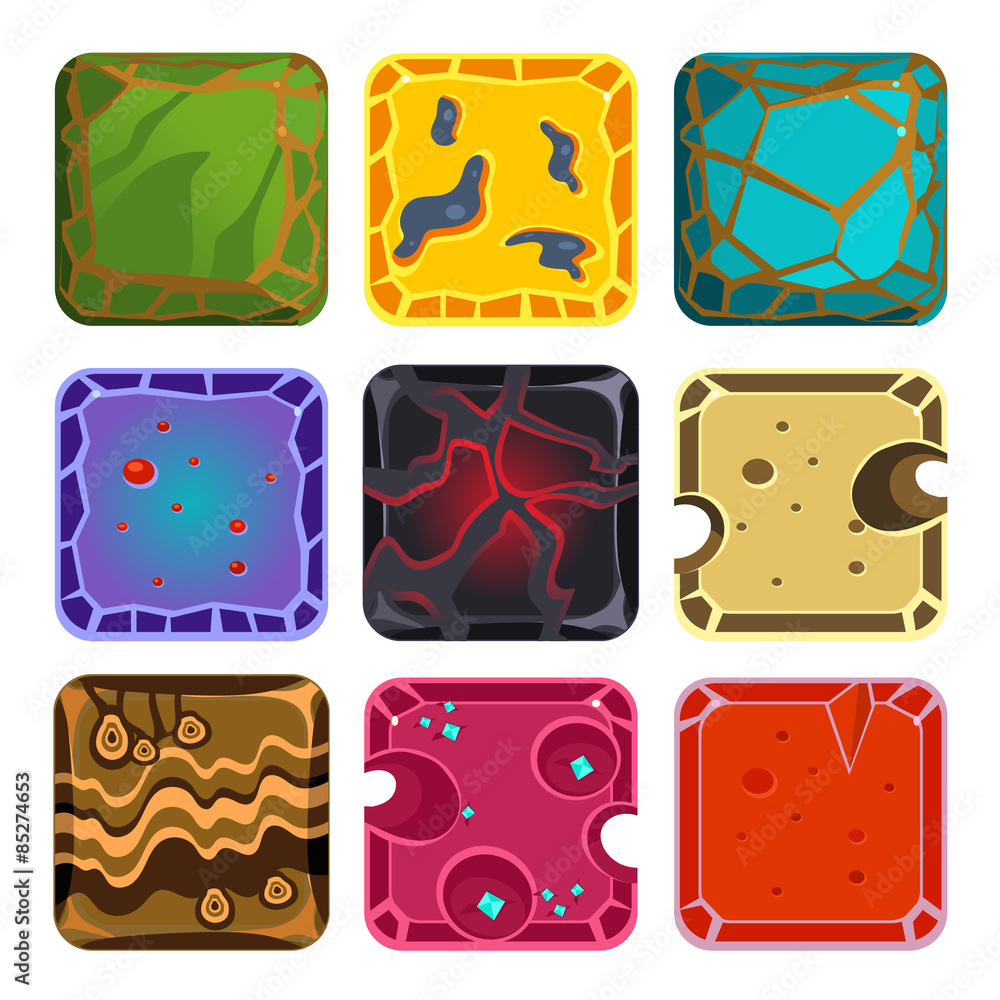 Poster different materials and textures for the game