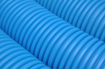 Blue curvilinear tubes for industry