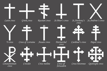 Set of crosses. Vector illustration