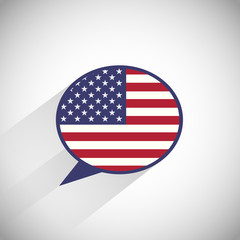 Usa flag speech bubble