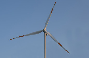Wind turbines in the sky generating electricity