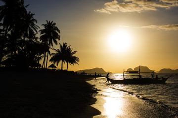 people greeted the dawn on the beach