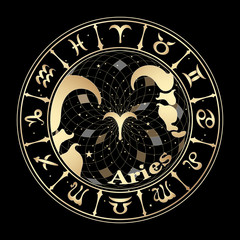 Gold sign of the zodiac