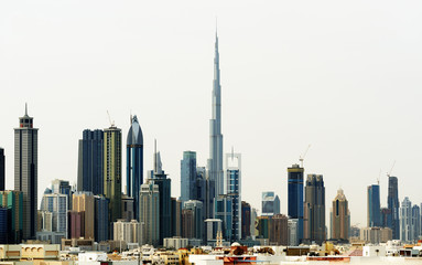 Obraz premium Dubai World Trade center and Burj Khalifa