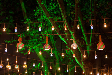 calabash gourd lights decoration in garden