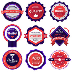 Fototapeta premium Badges quality vector set