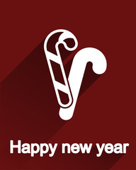 Flat candy canes postcard, icon or label design