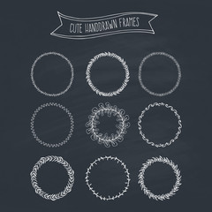 Romantic Wreaths on Chalkboard