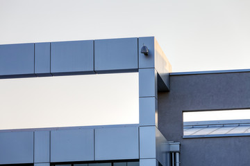 Aluminum facade on industrial building