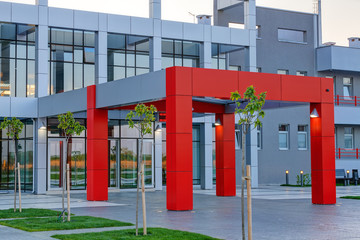 Aluminum facade on residential building