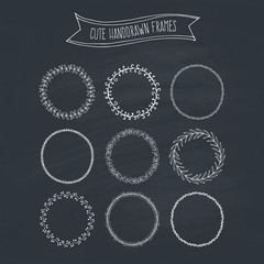 Romantic Wreaths on Chalkboard