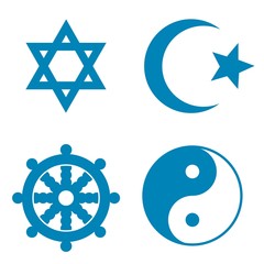 Symboles religieux en 4 ic&ocirc;nes